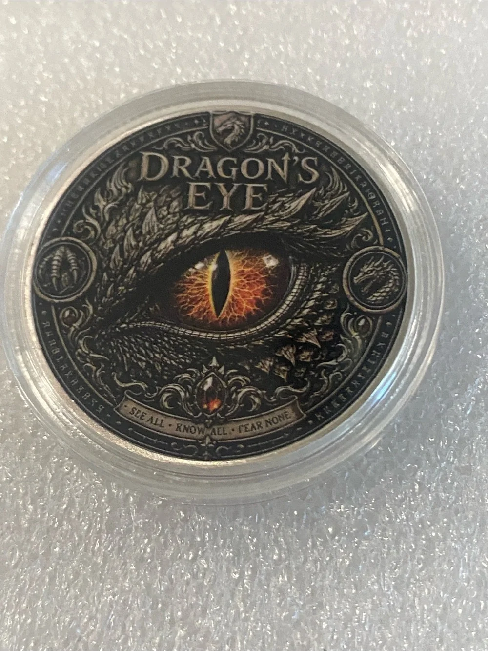 Dragon’s Eye Decor Coin - Black and Orange
